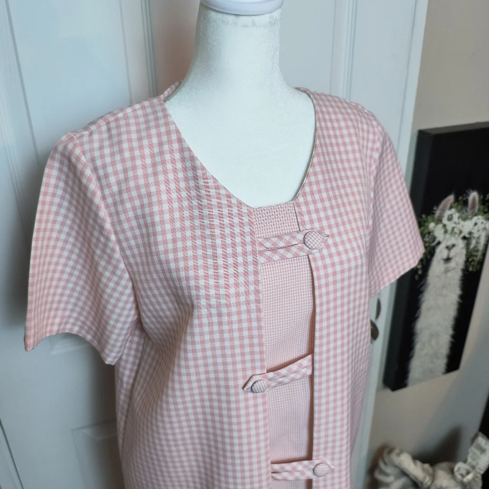 Vintage Willow Ridge Cottagecore modest Pink Gingham 2 Piece Set Size 8 - Picture 4 of 13